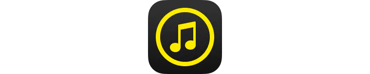 The JB Hi-Fi NOW Music app icon: a yellow circled music note on a dark rounded square