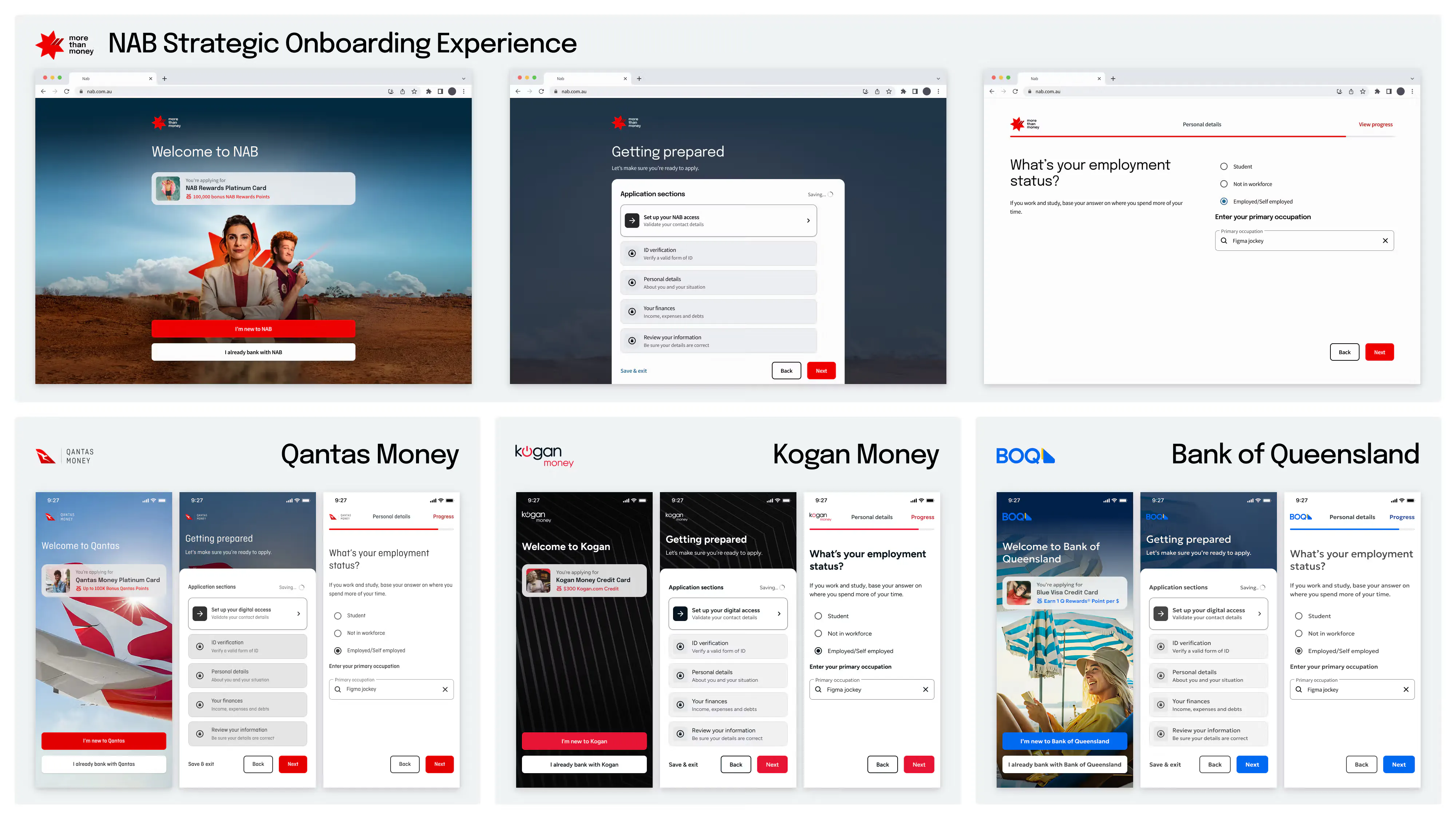 NAB's onboarding experience across white-label brands